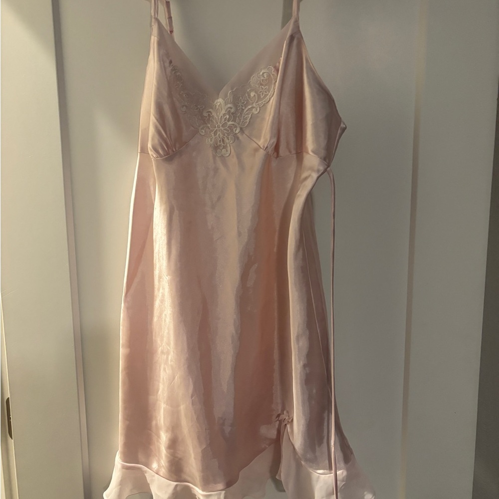 Apt. 9 Blush Pink Satin Lace-Trim Chemise